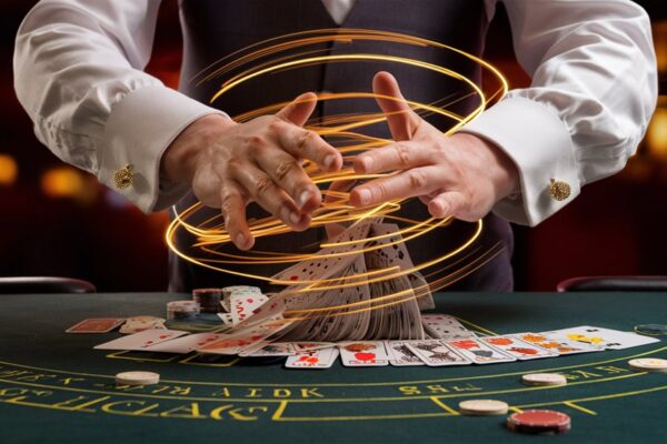 dealer spins cards rapidly