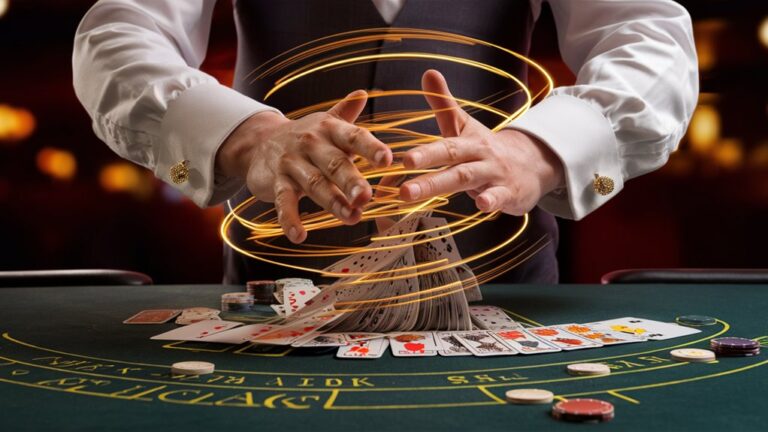 dealer spins cards rapidly