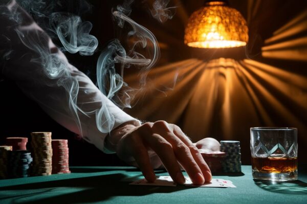 poker gambling with smoke