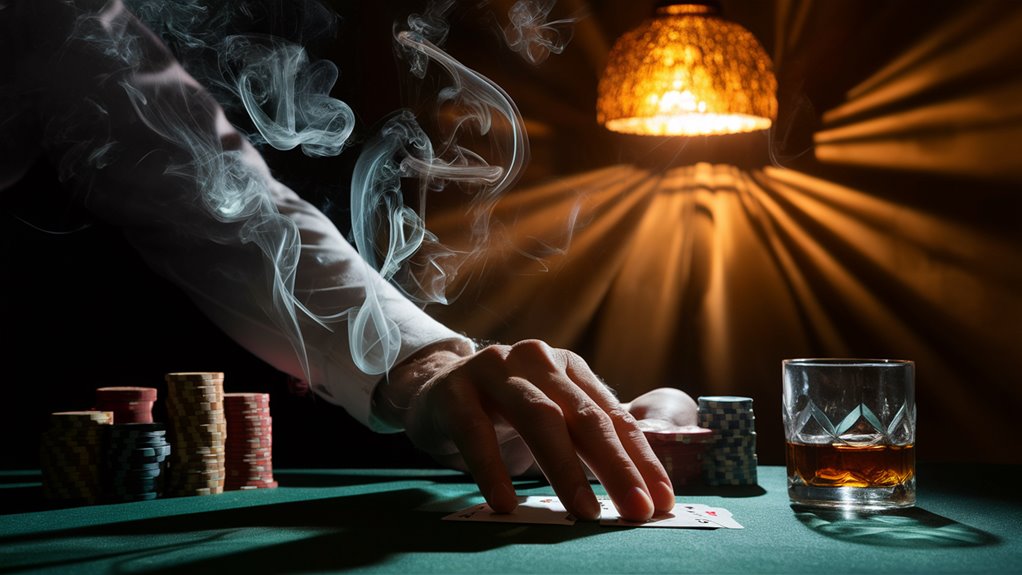 poker gambling with smoke