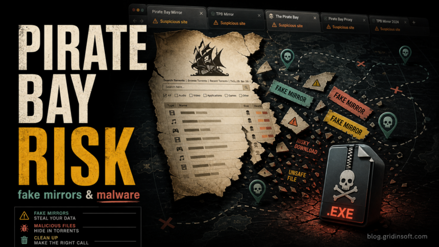 Security warnings associated with deceptive comic pages and unofficial downloads.